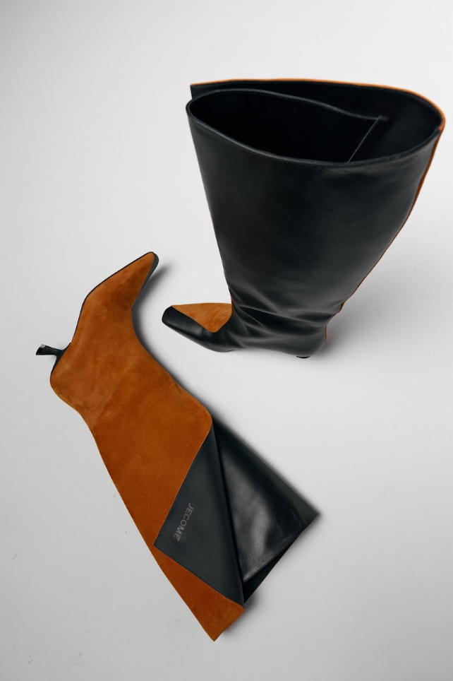 Alter boots in black with ginger velour
