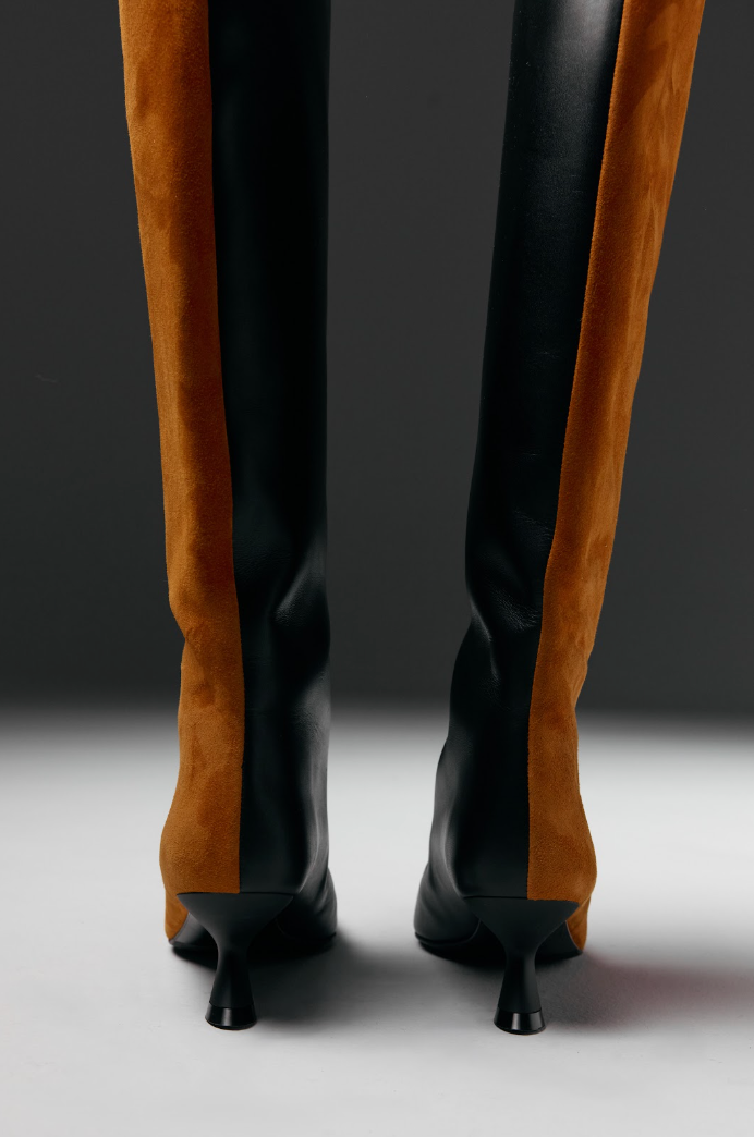 Alter boots in black with ginger velour
